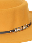 FabSeasons Womens Classic Wide Brim Floppy Panama Hat Belt Buckle Fedora Hat