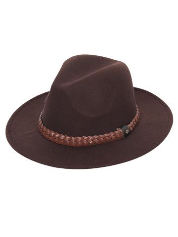 FabSeasons Vintage fashion Hat for Men & Women with Brown Belt