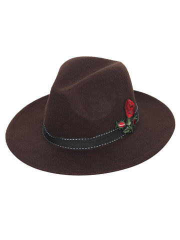 FabSeasons Trilby Top Hat / cap for Men with BOHO Embroidary