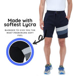 FabSeasons Blue Strips Casual Fashion Solid PolyCotton with Lycra Shorts for Mens