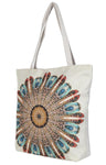 Fabseasons Jute Circle Printed & Cotton Handbag freeshipping - FABSEASONS