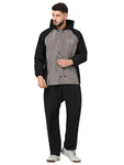 FabSeasons Lightweight Waterproof Raincoat set of Top & Bottom for Men's, with hood & Reflector at back