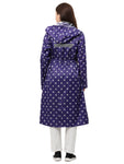 FabSeasons Waterproof polka dots printed Long / Full Raincoat for women with adjustable Hood. Pack contains Top and Storage Bag
