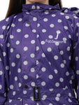 FabSeasons Waterproof polka dots printed Long / Full Raincoat for women with adjustable Hood. Pack contains Top and Storage Bag