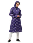FabSeasons Waterproof polka dots printed Long / Full Raincoat for women with adjustable Hood. Pack contains Top and Storage Bag