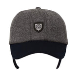 Fabseasons Grey Solid Unisex Baseball Cap with Foldable Ear Cover for Winters
