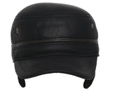 Fabseasons Black Solid Unisex Baseball Cap with Foldable Ear Cover for Winters
