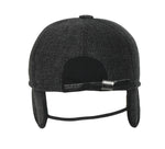 Fabseasons DarkGrey Checkered Baseball Cap with Foldable Ear Cover for Winters freeshipping - FABSEASONS