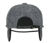 Fabseasons Grey Checkered Baseball Cap with Foldable Ear Cover for Winters