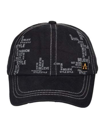 Fabseasons Solid Brushed Black Color Cotton Cap