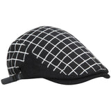 Fabseasons Checkered Black Unisex Golf Flat Cap