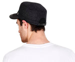 Fabseasons Black Small Peak Chekered Cap with Ear Covers