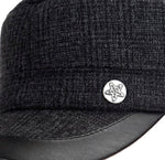 Fabseasons Black Small Peak Chekered Cap with Ear Covers