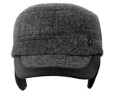 Fabseasons Grey Small Peak Chekered Cap with Ear Covers