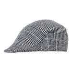 Fabseasons White Checkered Golf Flat Cap freeshipping - FABSEASONS