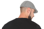 Fabseasons White Checkered Polyester Golf Flat Cap