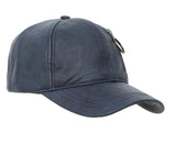 Fabseasons Blue Solid Casual Leather unisex Baseball Cap