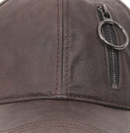 Fabseasons Brown Solid Casual Leather unisex Baseball Cap