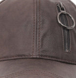 Fabseasons Brown Solid Casual Leather unisex Baseball Cap
