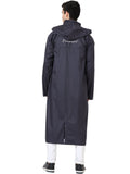 FabSeasons Black printed waterproof Long / Full raincoat with adjustable Hood for men & women.