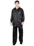 Fabseasons Apex Black Reversible Unisex Raincoat with Hood and Reflector