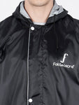 Fabseasons Apex Black Reversible Unisex Raincoat with Hood and Reflector
