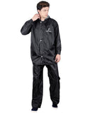 Fabseasons Apex Black Reversible Unisex Raincoat with Hood and Reflector