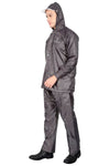 Fabseasons Apex Grey Reversible Unisex Raincoat with Hood and Reflector