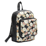 FabSeasons Black Flower Digital Printed Small Size Backpack