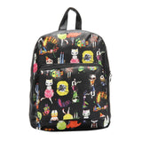FabSeasons Black Animals Digital Printed Small Size Backpack