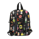 FabSeasons Black Animals Digital Printed Small Size Backpack