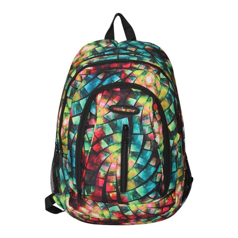FabSeasons Green with Multicolor Polyester Graphic Printed Backpack
