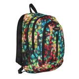 FabSeasons Green with Multicolor Polyester Graphic Printed Backpack