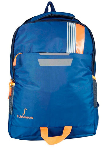 FabSeasons Printed Blue Backpack Bag with reflector patch freeshipping - FABSEASONS
