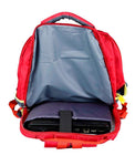 FabSeasons Printed Red Backpack Bag with reflector patch
