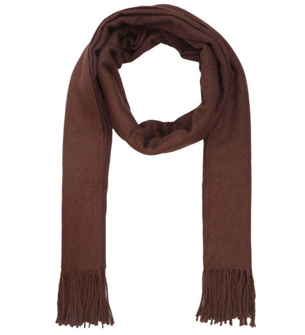 FabSeasons Solid Dark Brown cashmere Scarf