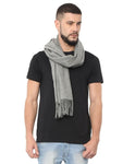 FabSeasons Solid Light Grey cashmere Scarf