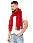 FabSeasons Solid Maroon cashmere Scarf