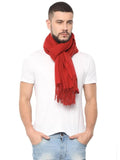 FabSeasons Solid Orange cashmere Scarf