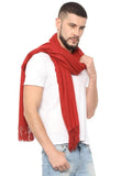 FabSeasons Solid Orange cashmere Scarf