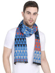 FabSeasons Blue Men's Casual Checkered Acrylic Woolen Muffler