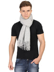 FabSeasons Light Gray Unisex Woolen Scarf, Muffler, Shawl and Stole for Winters