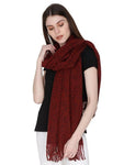 FabSeasons Maroon Unisex Woolen Scarf, Muffler, Shawl and Stole for Winters