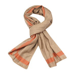 FabSeasons Brown Solid Unisex Woolen Scarf freeshipping - FABSEASONS