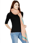 FabSeasons Peach Solid Unisex Woolen Scarf freeshipping - FABSEASONS