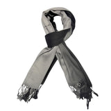 FabSeasons BlackGrey Solid Dual Tone - Double Color Cotton Unisex Scarf