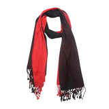 FabSeasons Black Red Solid Dual Tone - Double Color Cotton Unisex Scarf