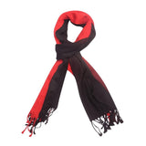 FabSeasons Black Red Solid Dual Tone - Double Color Cotton Unisex Scarf freeshipping - FABSEASONS