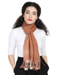 FabSeasons Brown Beign Solid Dual Tone - Double Color Cotton Unisex Scarf