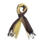FabSeasons Brown Green Solid Dual Tone - Double Color Cotton Unisex Scarf